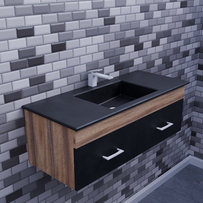 Oak vanity unit