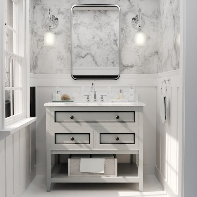 Matt fumé vanity unit